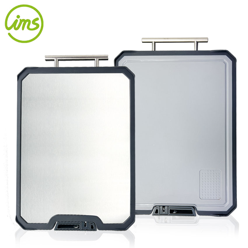 15"x11"Double-Sided Stainless Steel & PP Cutting Board